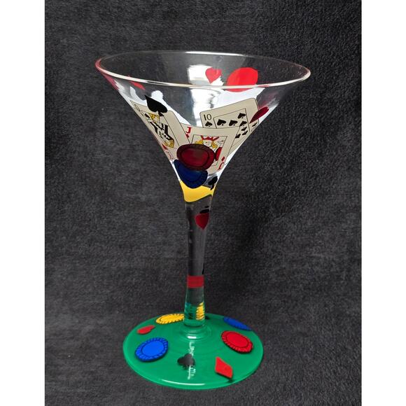 Lolita Love My Martini Pokertini Hand Painted 7oz. Drinking Glass - Picture 6 of 10